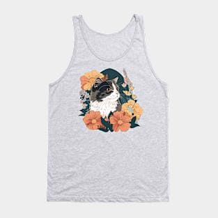 Floral Feline Tank Top